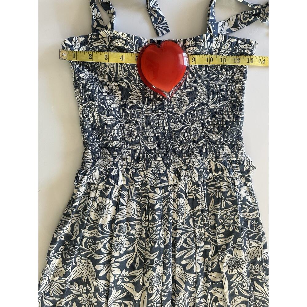 Patrons of Peace Floral Tube Dress Cottage Festival Womens Sz Sm Boho Beach Blue - Picture 6 of 9